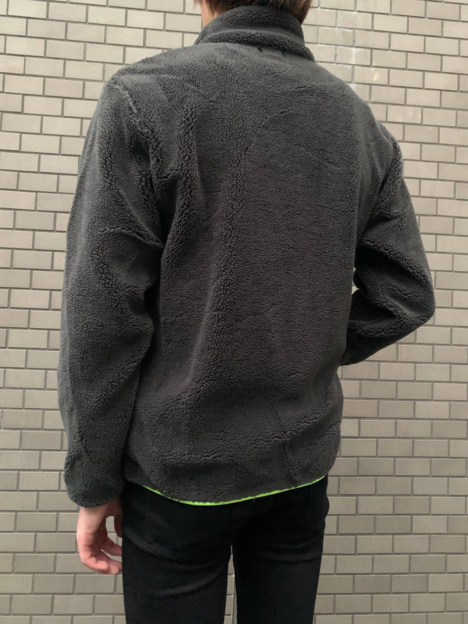 《残り一点》 ワッペン装飾 ジップアップ フリースジャケット FLEECE JACKET - GREY