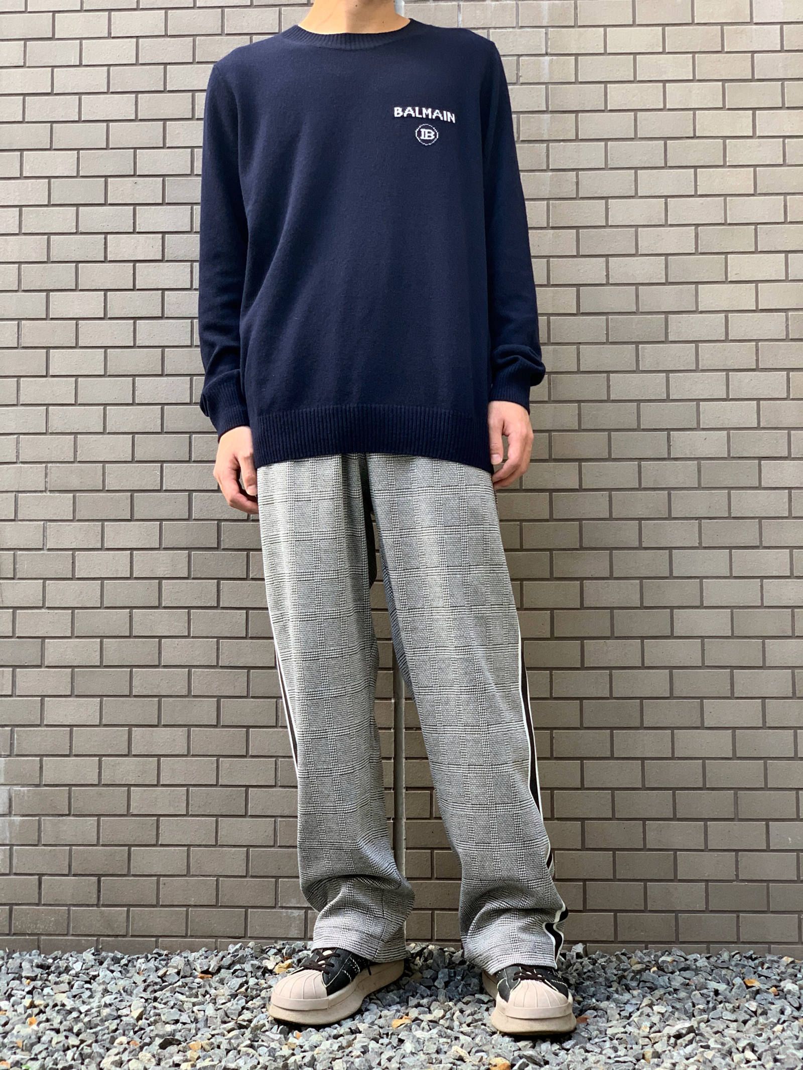 BALMAIN - スモールロゴ カシミア クルーネックニット - NAVY | STORY