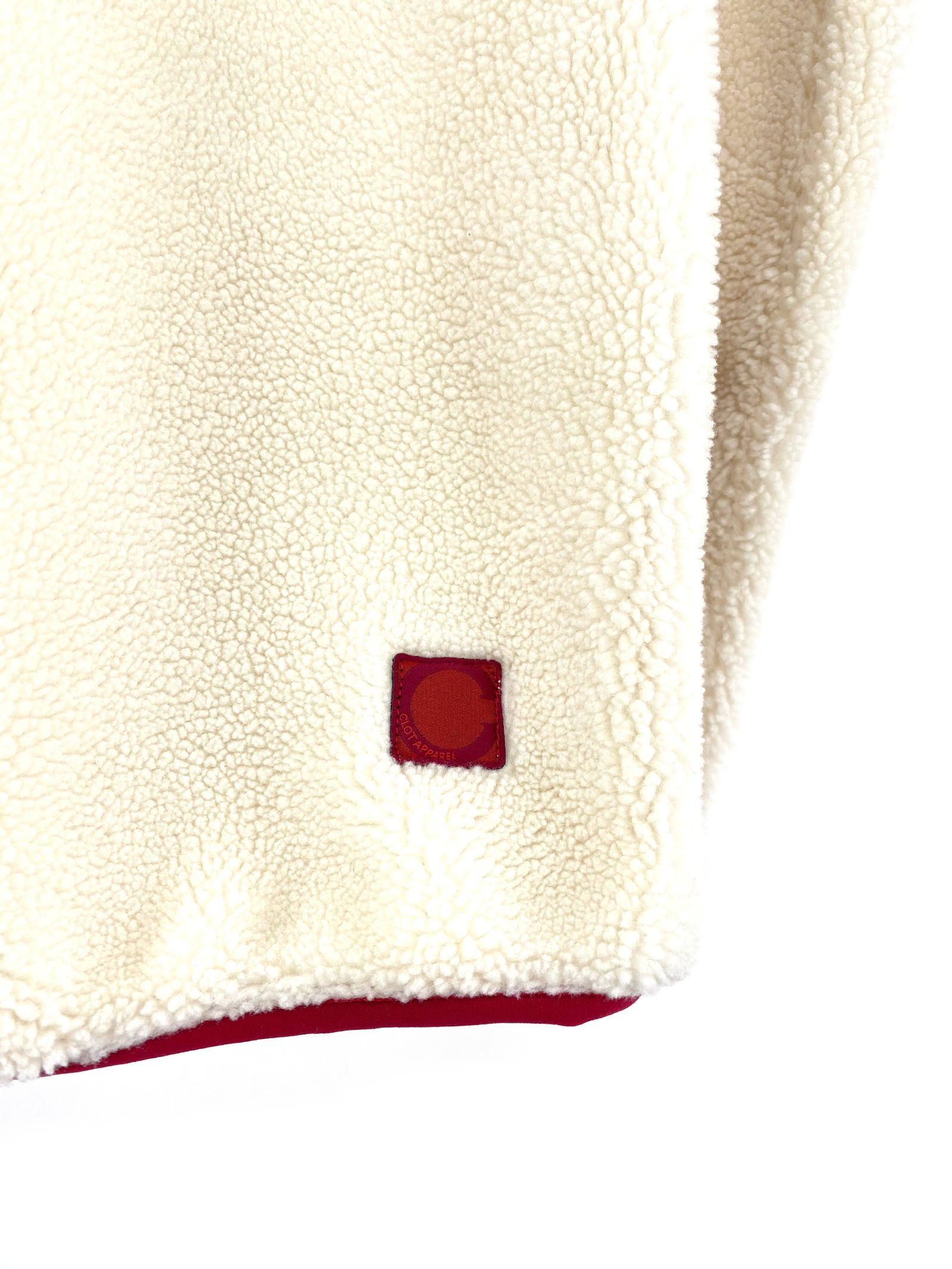 ワッペン装飾 ジップアップ フリースジャケット FLEECE JACKET - CREAM