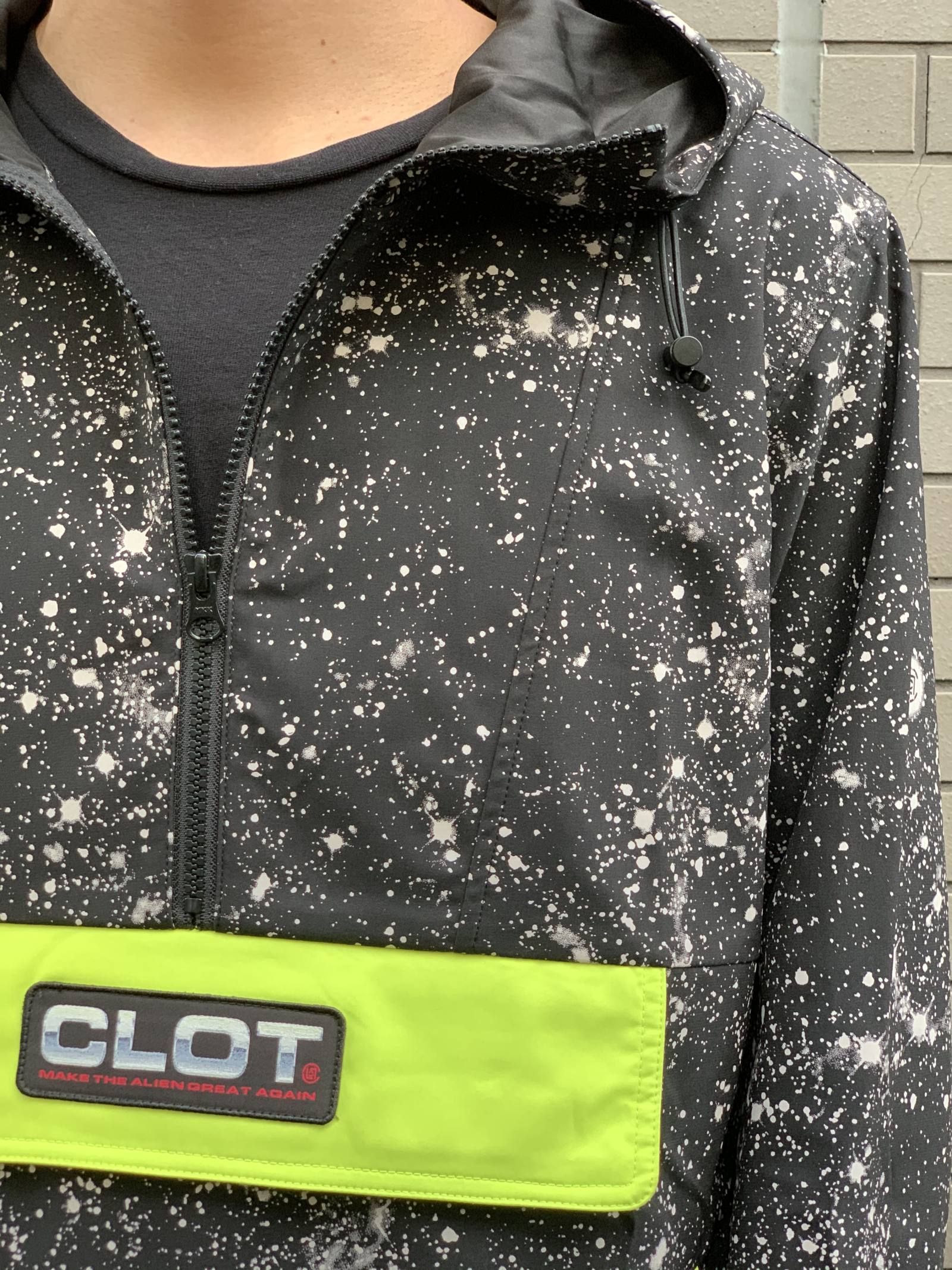 【残り一点】 スタープリント ロゴ アノラックナイロンパーカー CONTRAST COLOR ANORAK - BLACK