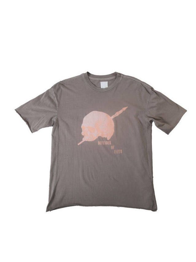 《残り一点》 カットオフ スカルプリントカットソー - VINTAGE KHAKI