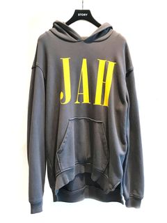 ”JAH” オーバーサイズロゴフーディ - BLACK×YELLOW