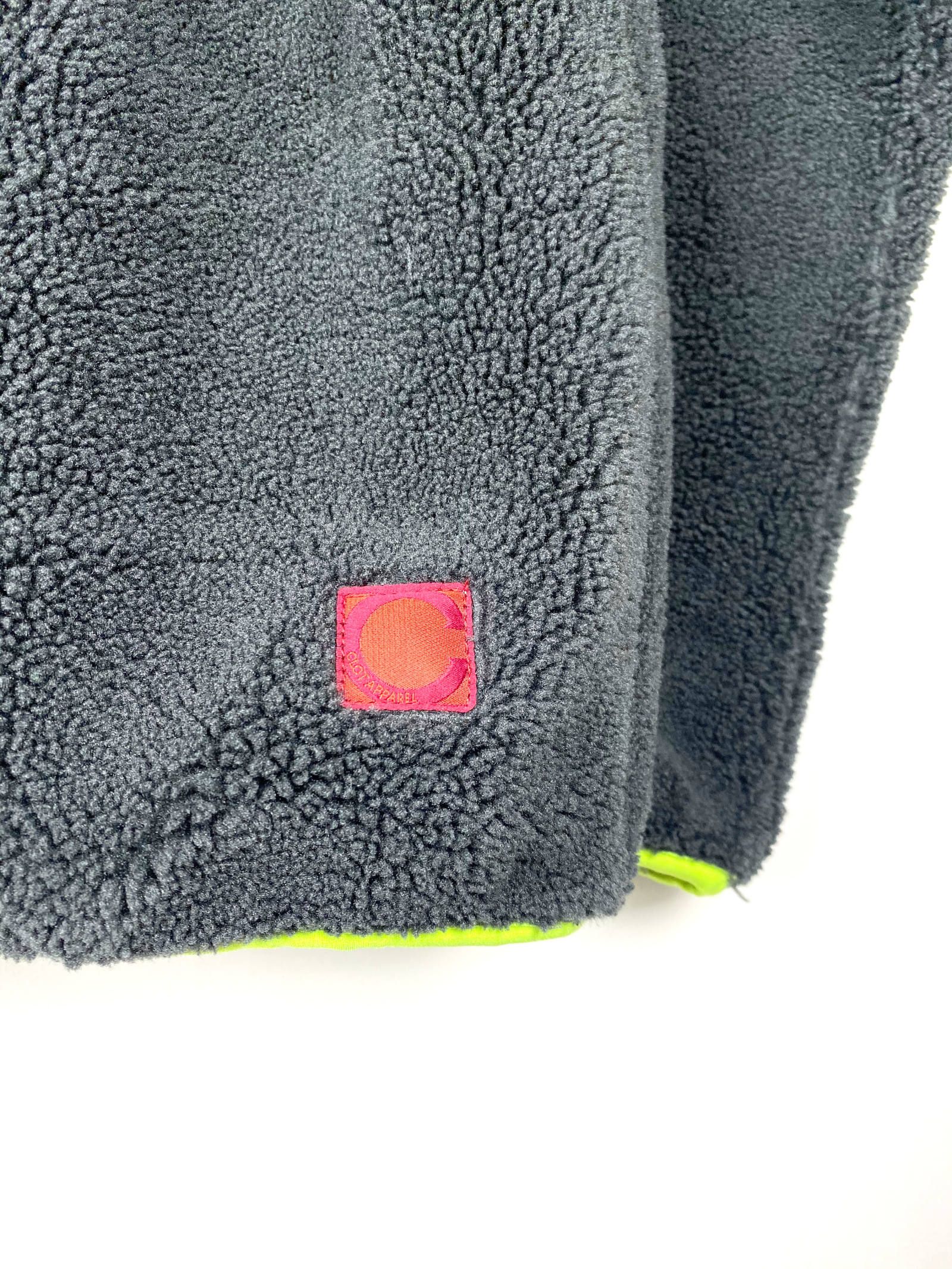 《残り一点》 ワッペン装飾 ジップアップ フリースジャケット FLEECE JACKET - GREY