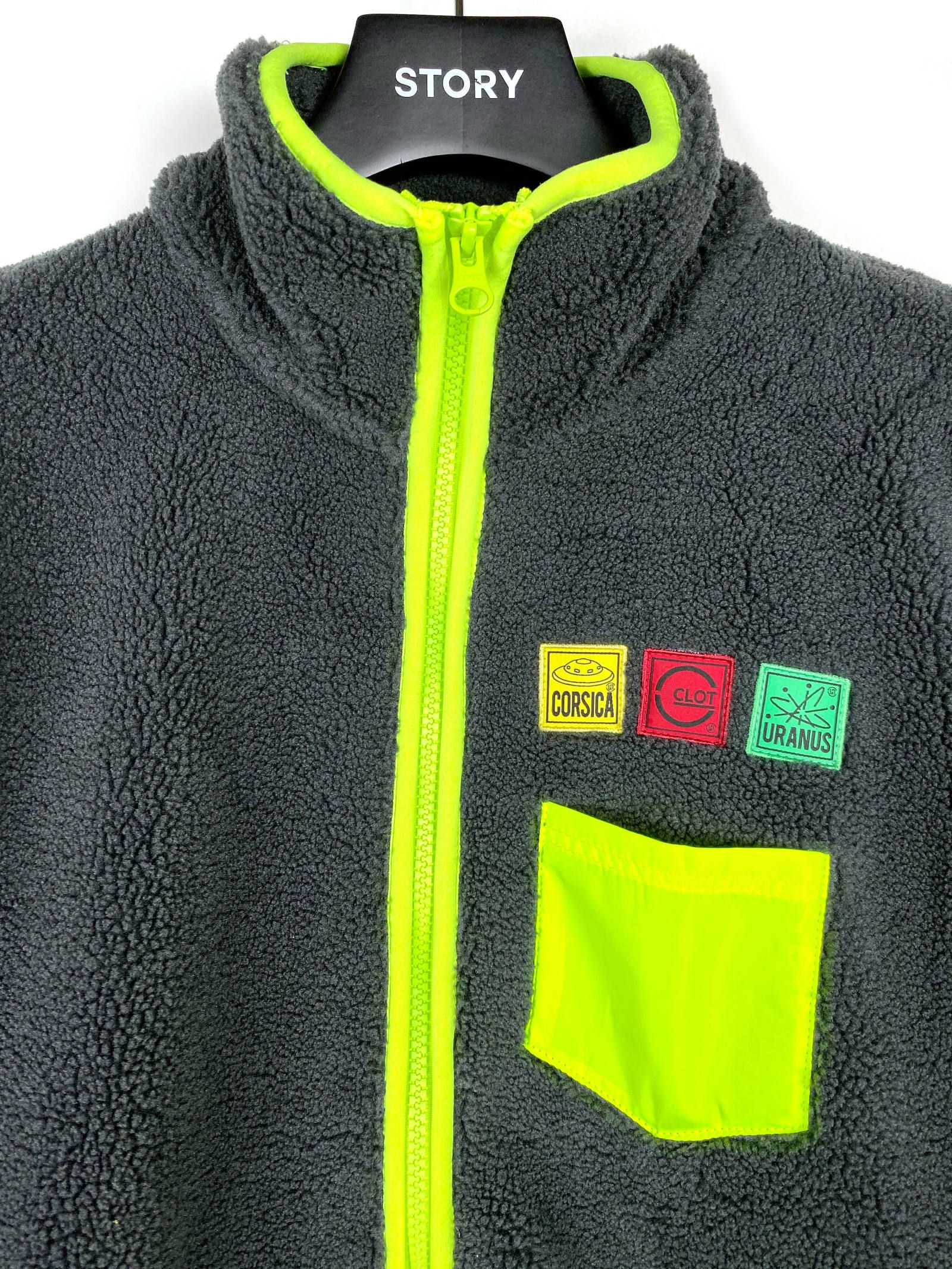 《残り一点》 ワッペン装飾 ジップアップ フリースジャケット FLEECE JACKET - GREY