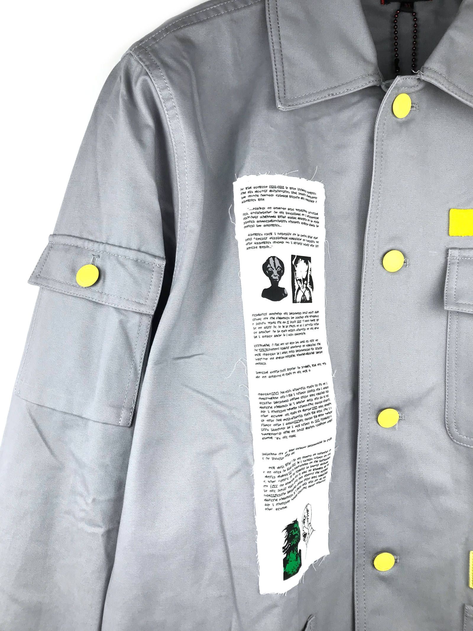 バックプリント パッチ装飾カバーオール ジャケット APPLIQUE CHORE JACKET - GRAY