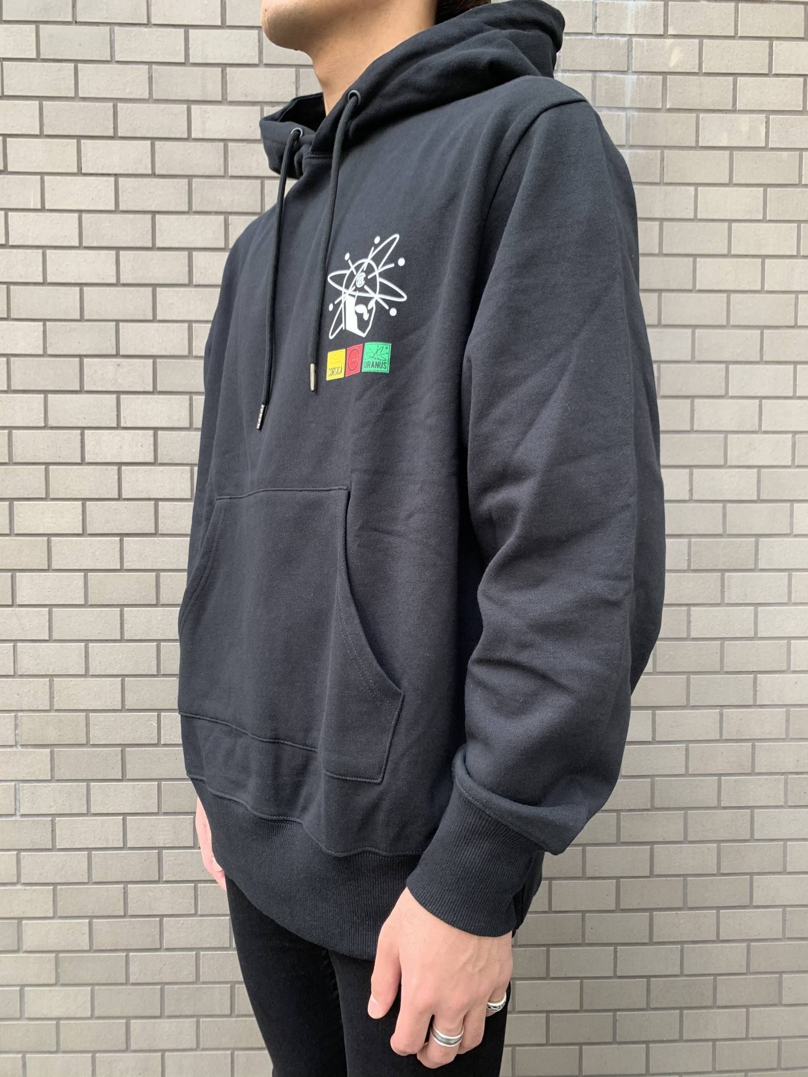 プラネットプリント オーバーサイズパーカー PLANETS HOODIE - BLACK