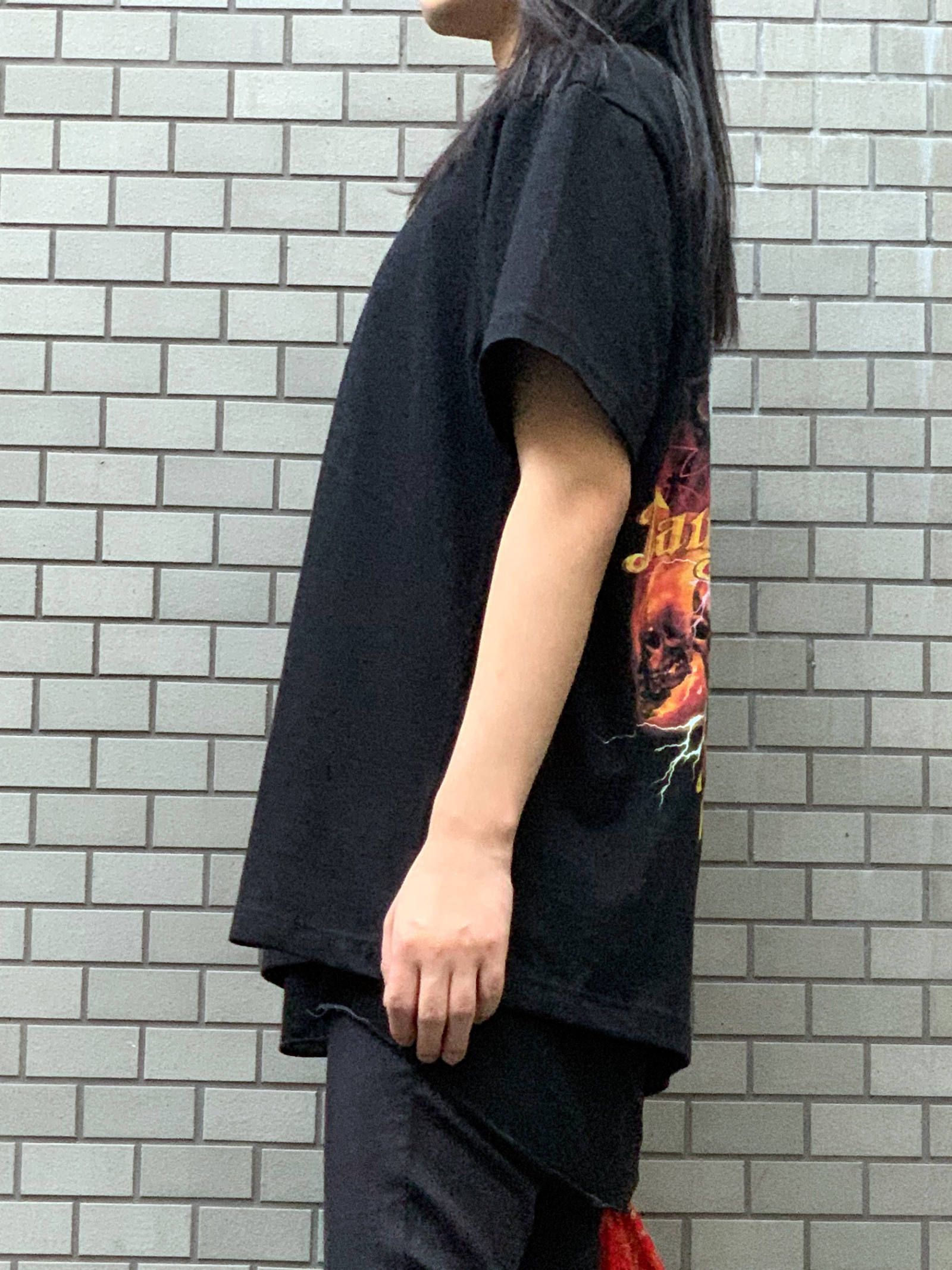 《残り一点》 バックイーグルプリント ショートスリーブカットソー T-SHIRT - BLACK