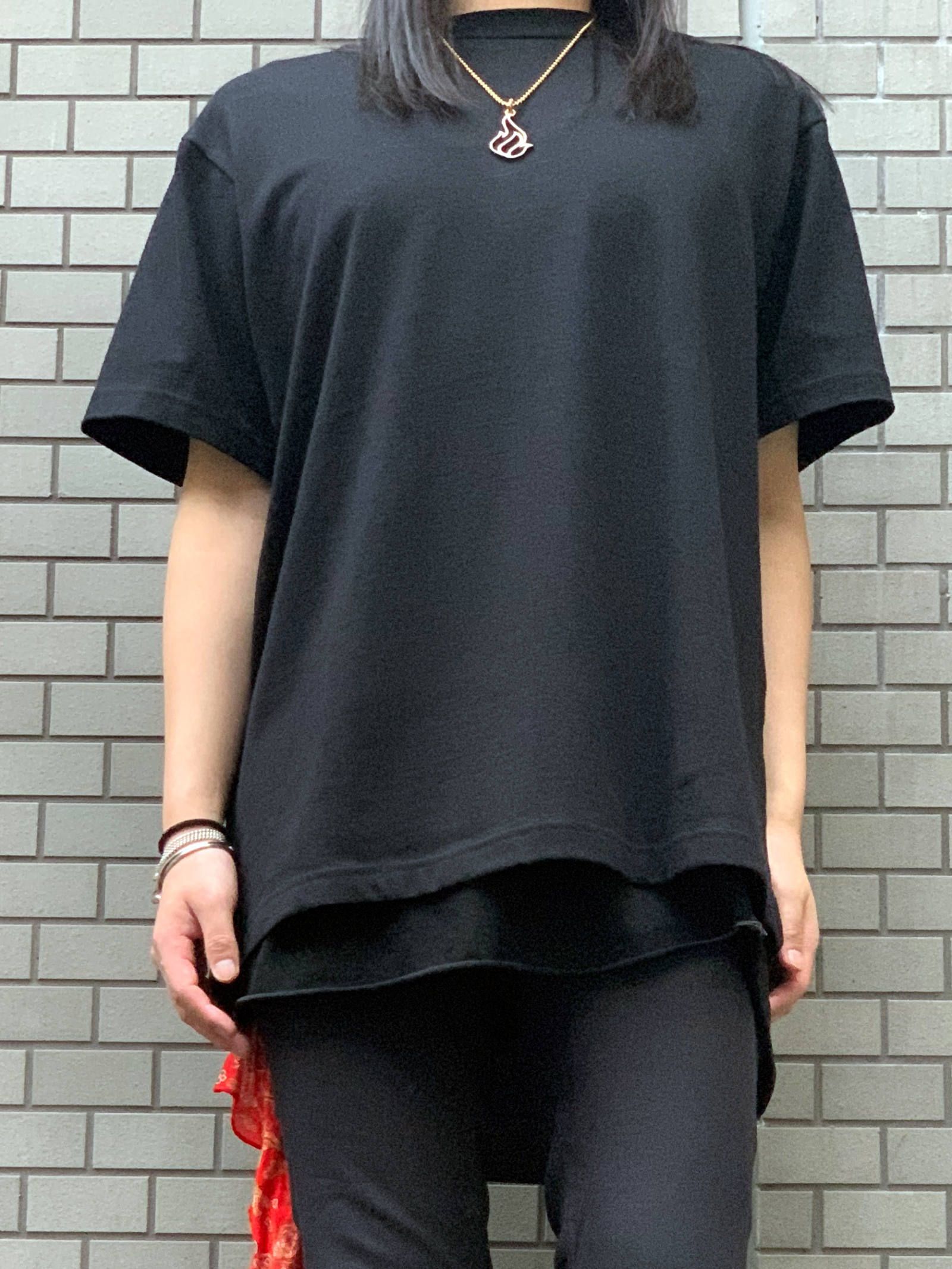 《残り一点》 バックイーグルプリント ショートスリーブカットソー T-SHIRT - BLACK