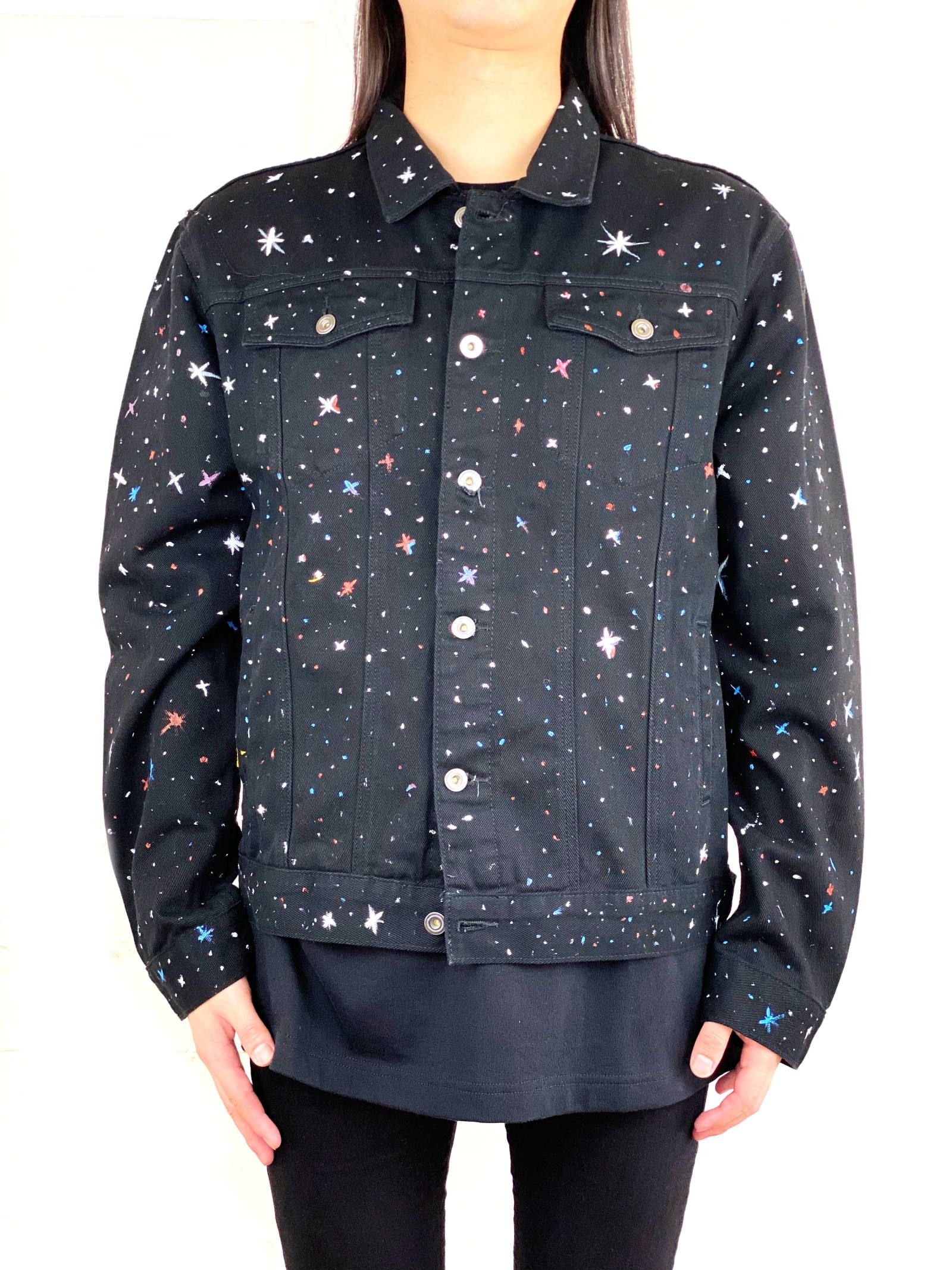 CAVIALE マルチカラー デニムジャケット　ハンドメイド CAVIALE - 【国内在庫4着のみ】 バックロゴ マルチペイント