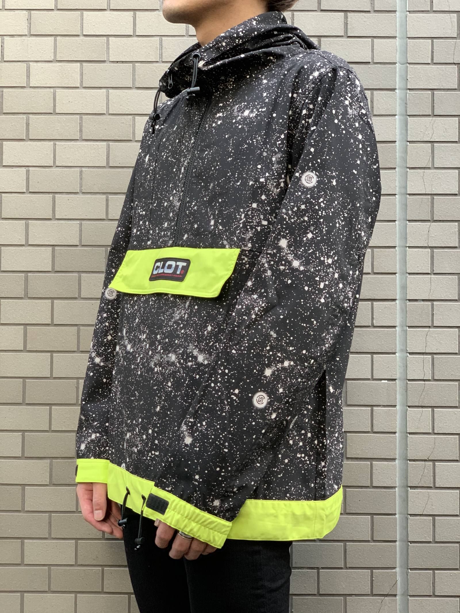 【残り一点】 スタープリント ロゴ アノラックナイロンパーカー CONTRAST COLOR ANORAK - BLACK