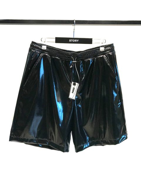 エナメル ショートパンツ - BLACK