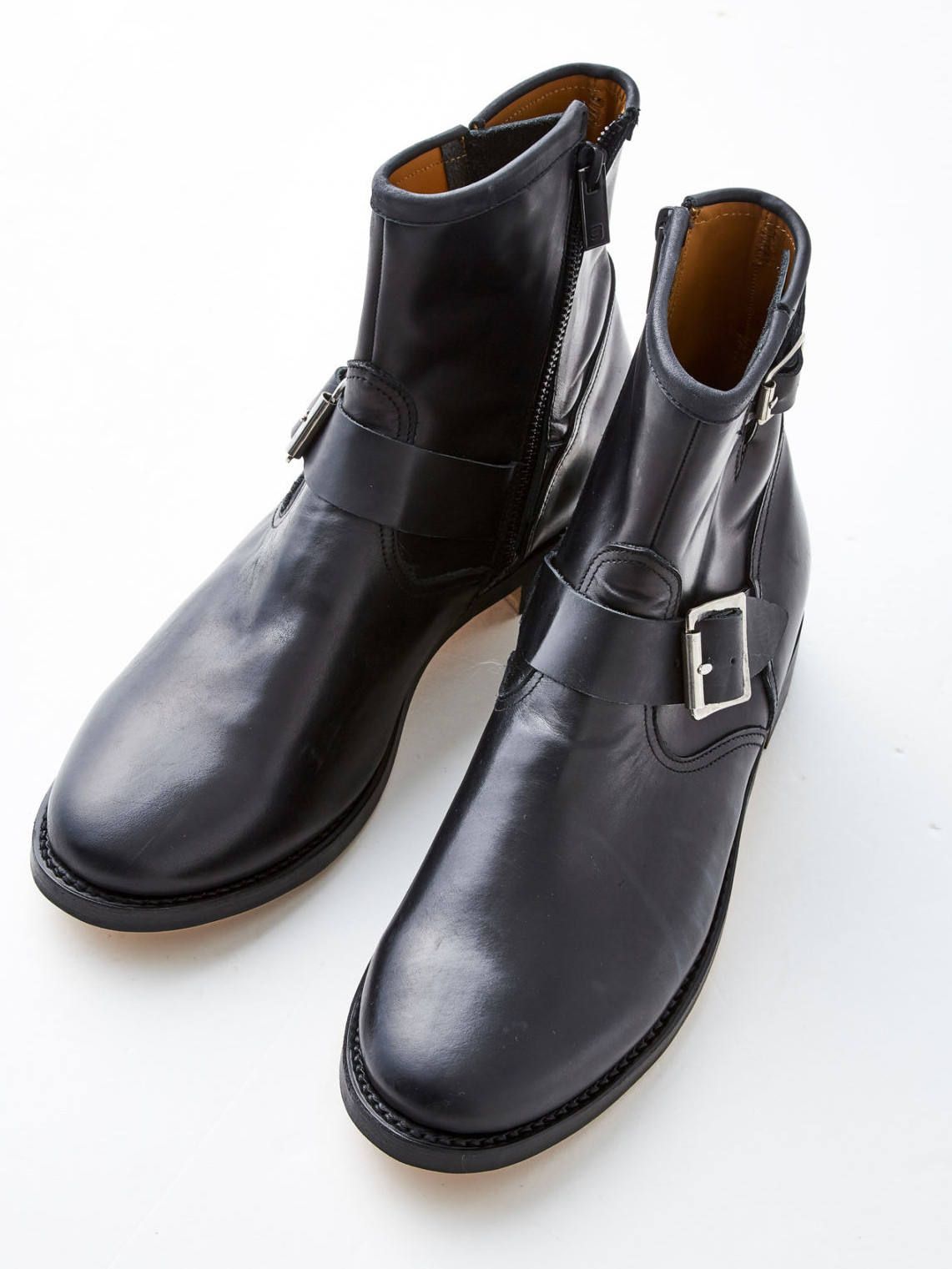 スカーフデザイン エンジニアブーツ SCARF ENGINEER "heel" - BLACK