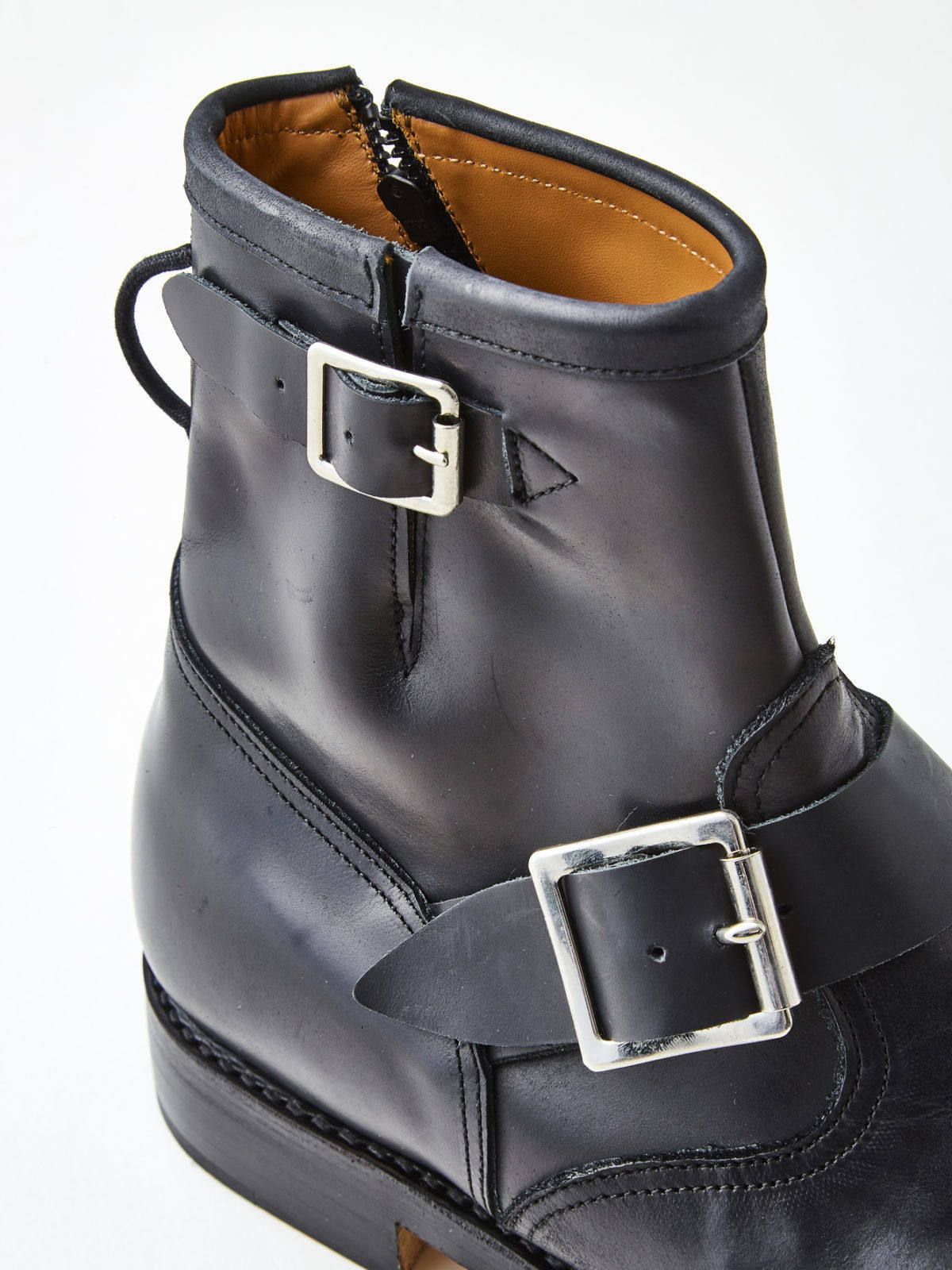 スカーフデザイン エンジニアブーツ SCARF ENGINEER "heel" - BLACK