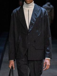 《残り一点》 アシンメトリーデザイン テーピング テーラードジャケット BLAZER JACKET - BLACK