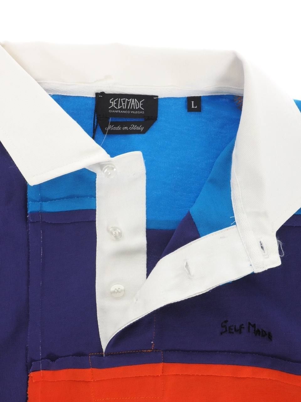 クレイジーパターンラガーシャツ INTASIA STRIPED POLO LONG MULTI
