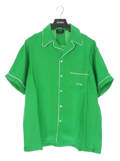 パイピングパジャマシャツ PYJAMA BOWLING SHIRT GREEN
