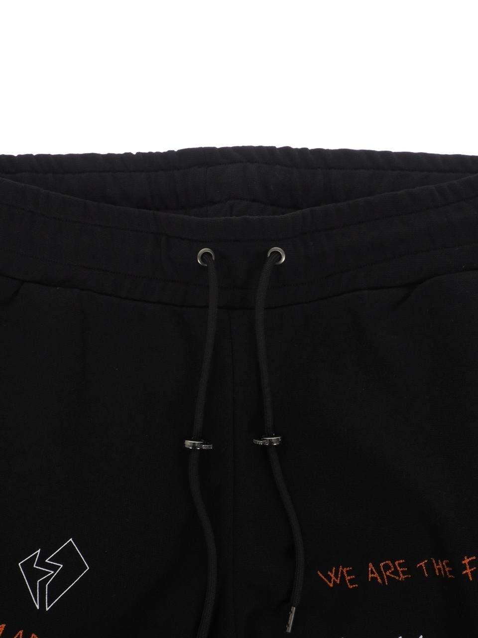 【20AW】総柄 刺繍プリント ジョガーパンツ / WRITTINGS JOGGER PANTS / ブラック