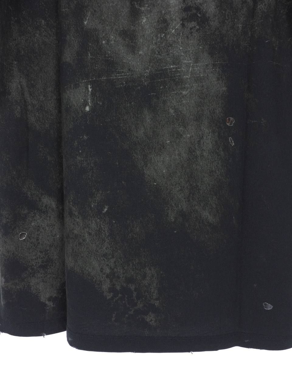 イーグルプリント ダメージ加工 半袖カットソー - BLACK