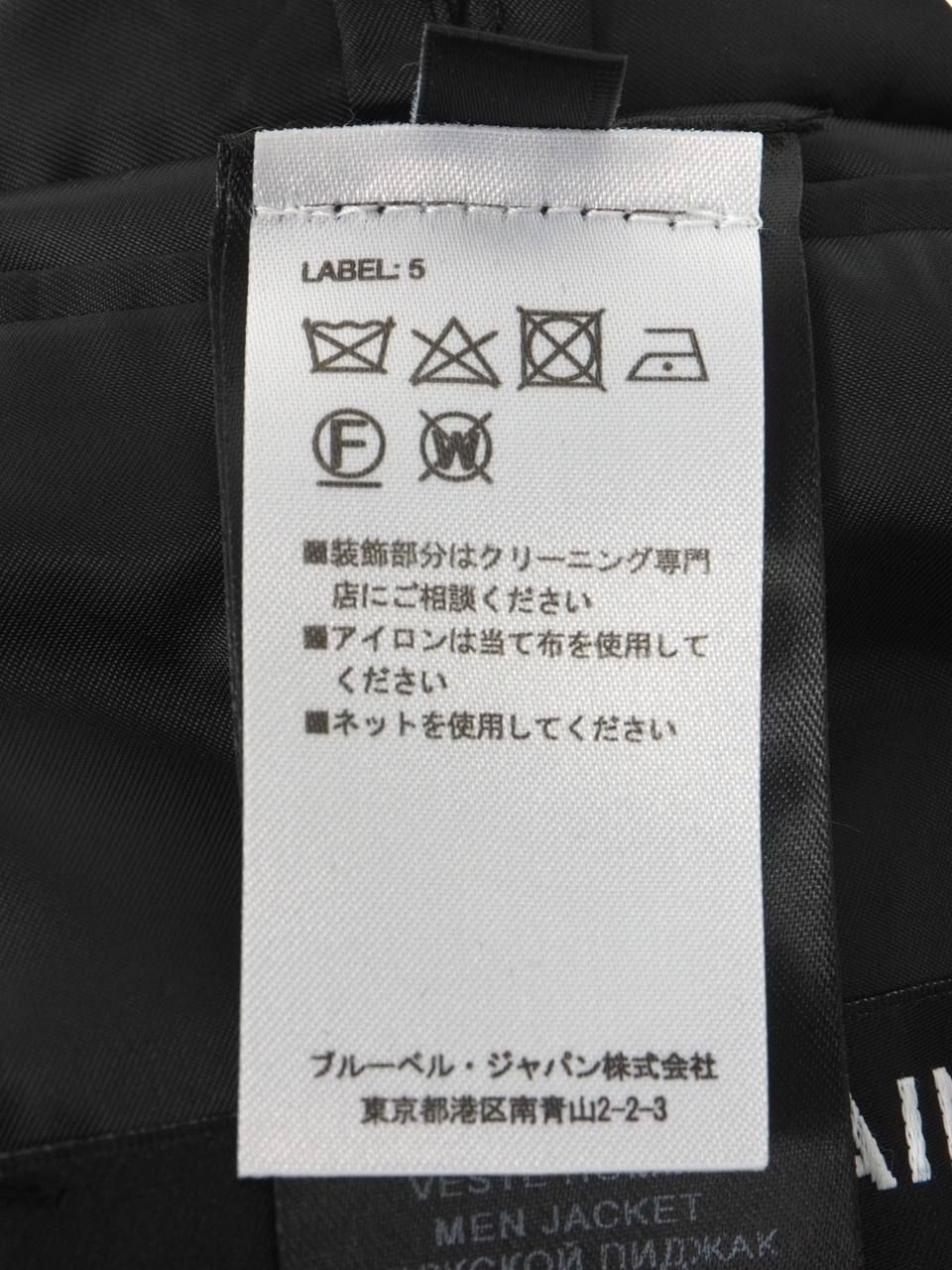 ナイロン切替 フーデッド ノーカラージャケット / ブラック
