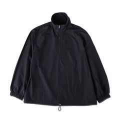ハーフジッププルオーバー / NYLON HALF ZIP PULLOVER / ブラック