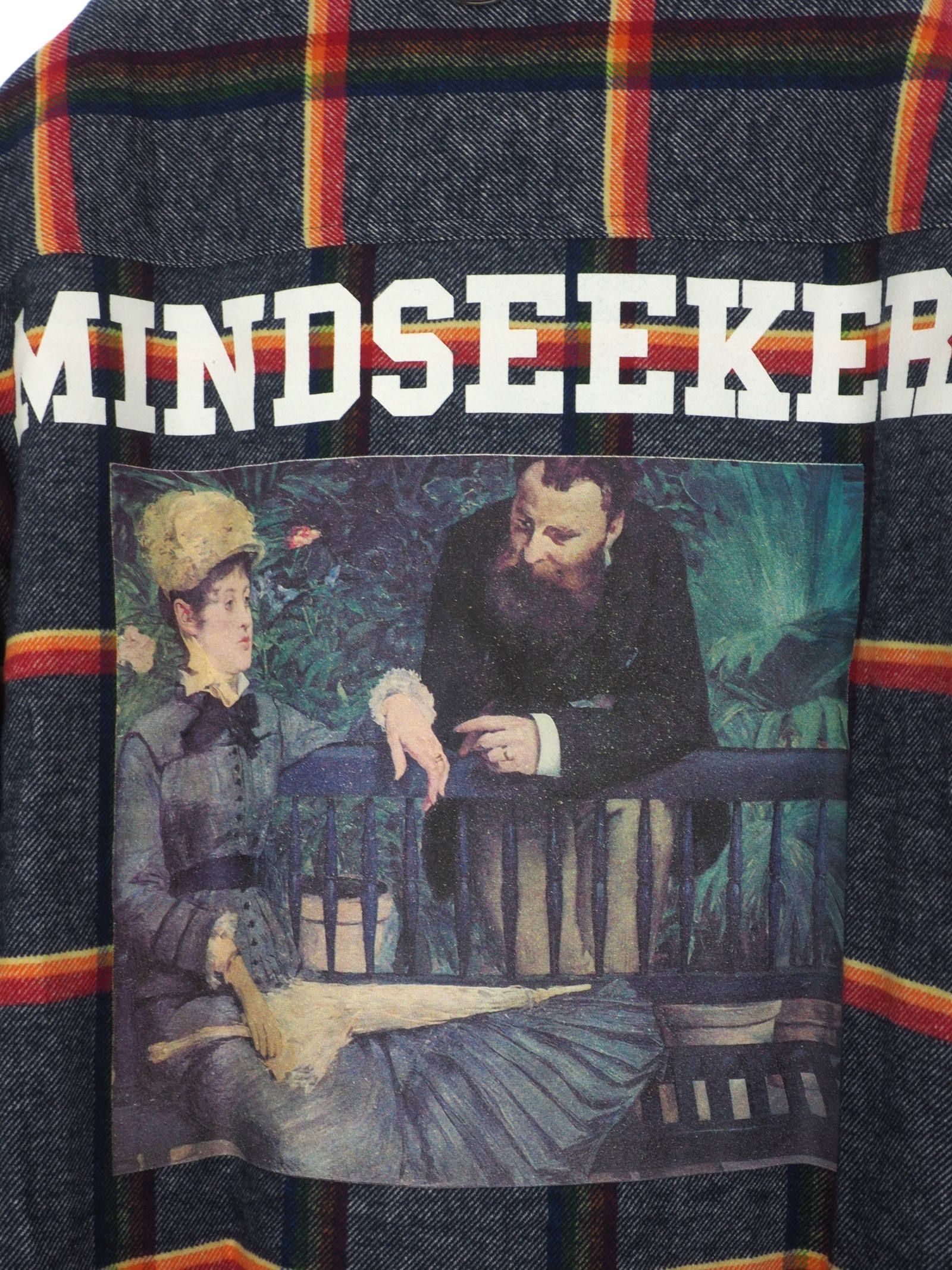 mindseeker - バックプリント レインボーチェックシャツ MANE Rainbow