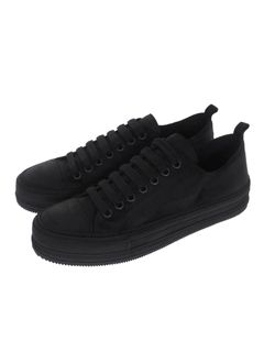 ローカットスニーカー SHOES SCAMOSCIATO INGRASSATO - BLACK -