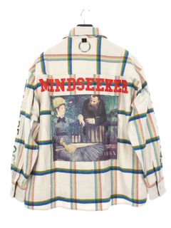バックプリント レインボーチェックシャツ MANE Rainbow Check LongSleeve Shirt WHITE