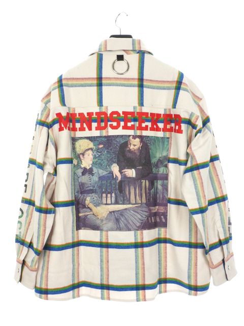 バックプリント レインボーチェックシャツ MANE Rainbow Check LongSleeve Shirt WHITE