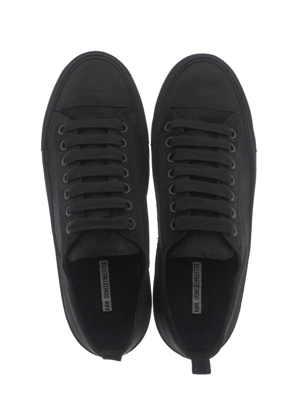 ローカットスニーカー SHOES SCAMOSCIATO INGRASSATO - BLACK -