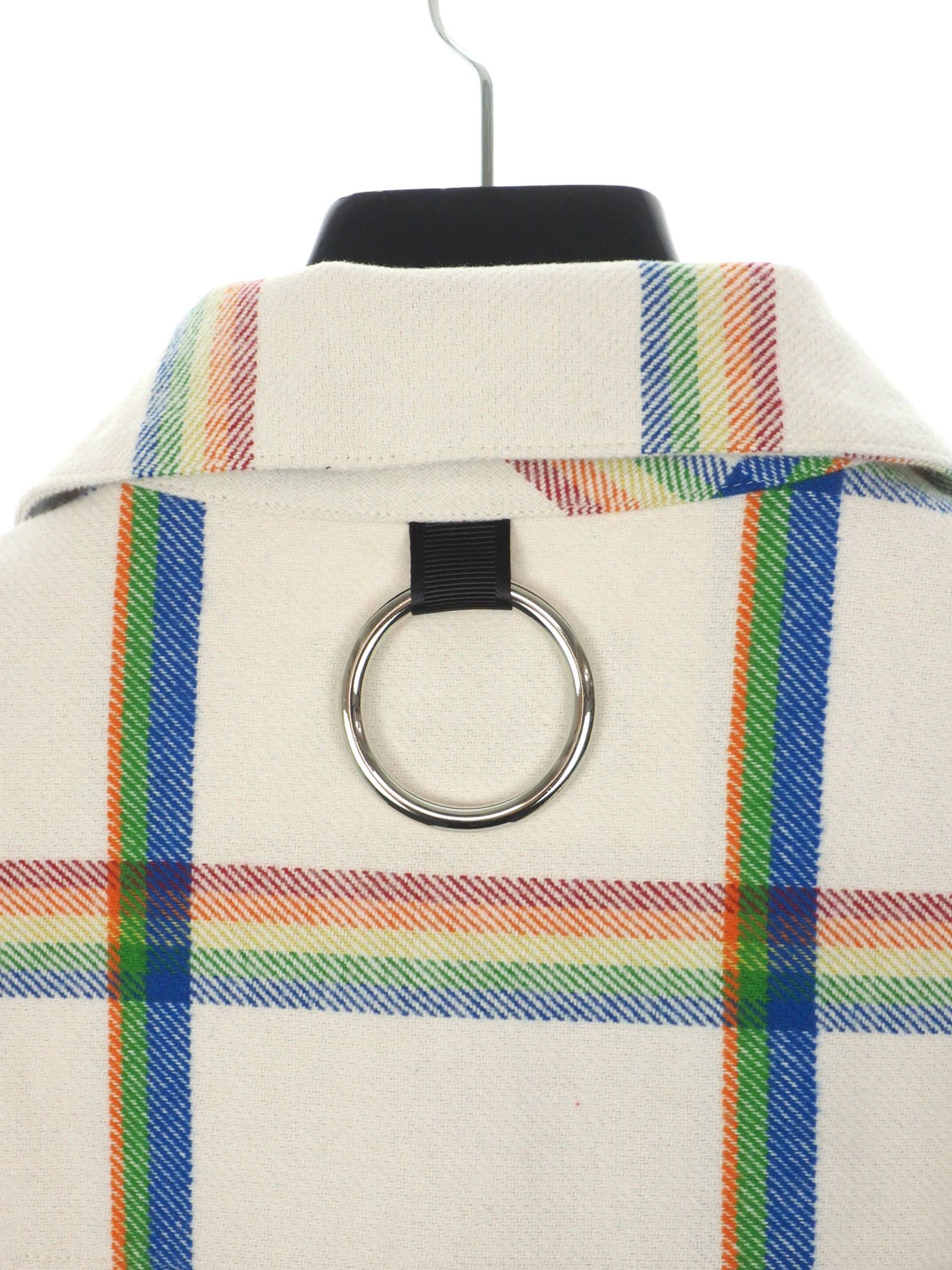 バックプリント レインボーチェックシャツ MANE Rainbow Check LongSleeve Shirt WHITE