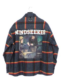 バックプリント レインボーチェックシャツ MANE Rainbow Check LongSleeve Shirt NAVY