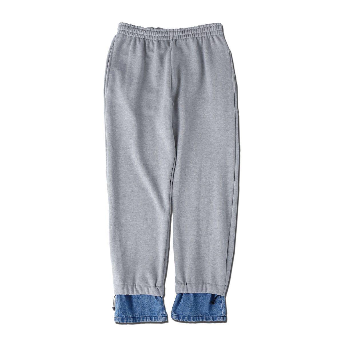 スウェット レイヤードパンツ / DENIM LAYERD SWEAT PANTS / グレー