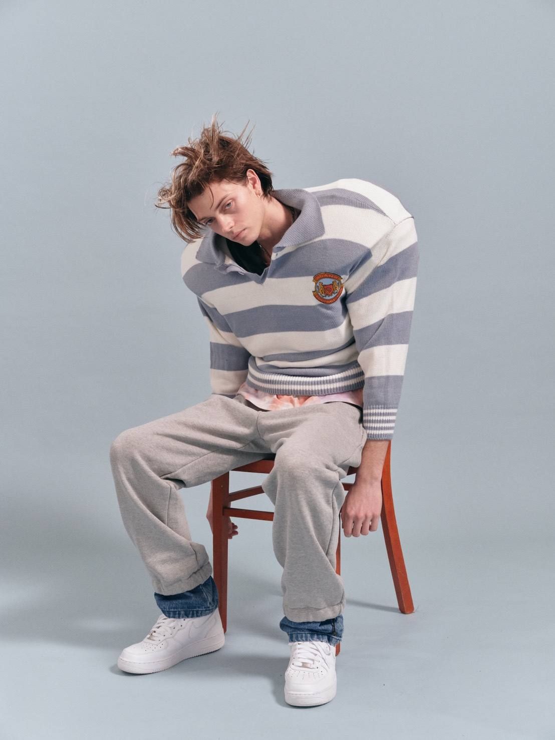 スウェット レイヤードパンツ / DENIM LAYERD SWEAT PANTS / グレー