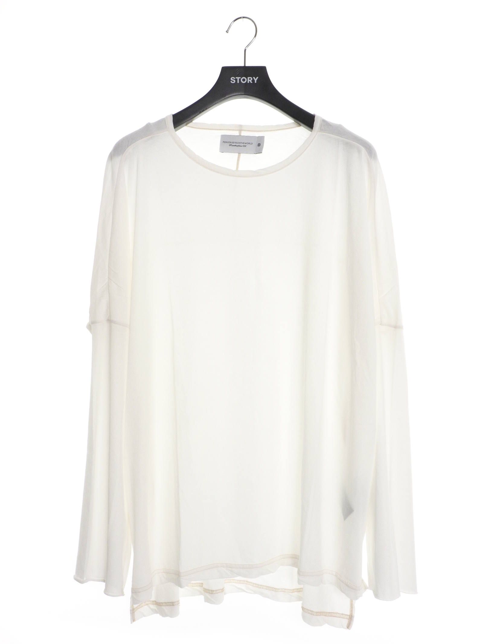 ルーズシルエット カットオフ ドルマンカットソー /  DOLMAN L/S / オフホワイト
