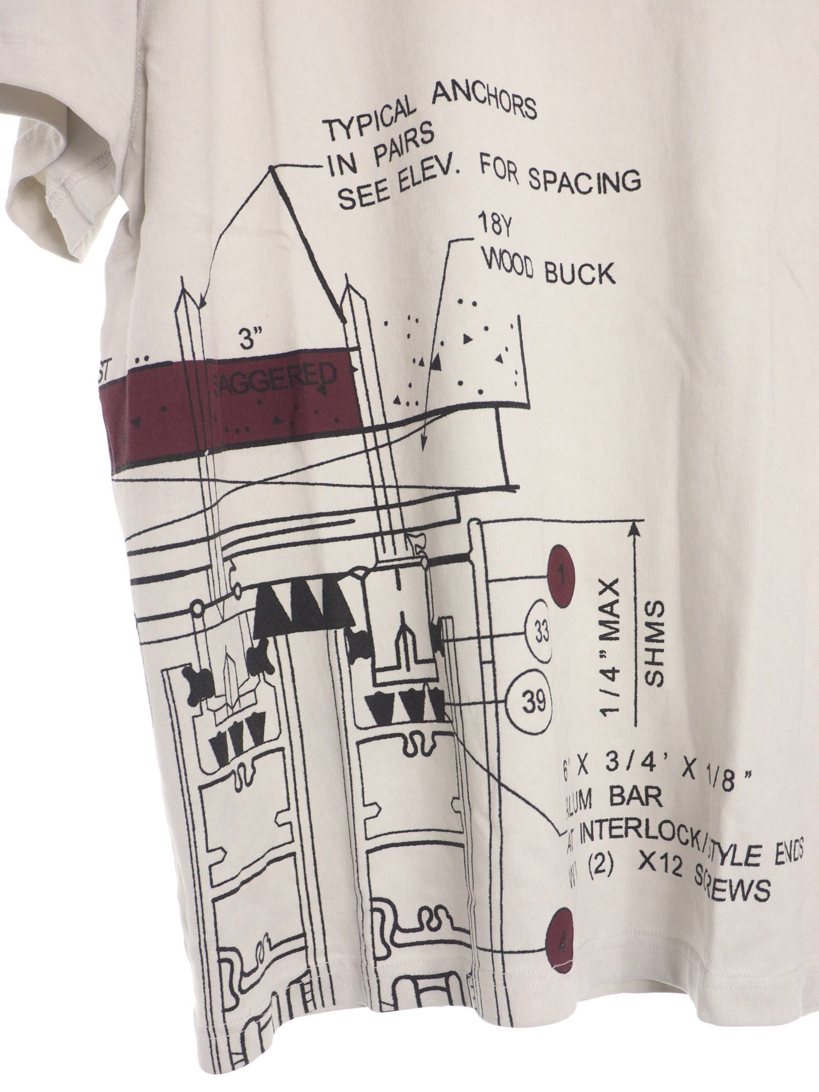 メカニカルプリント 半袖 Tシャツ BLUEPRINT T-SHIRT ALMOND MILK