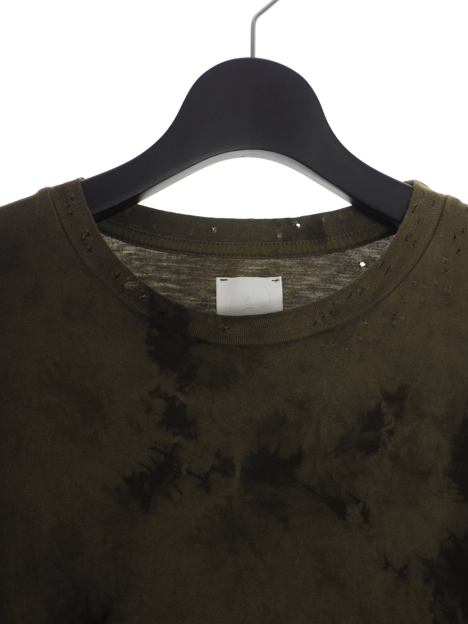 アマゾニア 長袖 Tシャツ カットソー ダメージ加工 AMAZONIA LONG SLEEVE T-SHIRT KHAKI