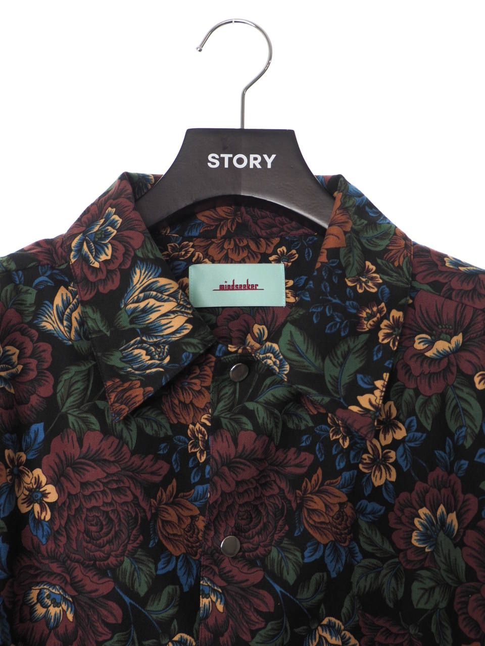 mindseeker - マネグラフィック フラワープリント 半袖 シャツ MANE Flower Short Sleeve Shirt BLACK  | STORY