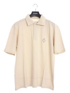 パネルロゴ ポロシャツ / RHOMBUS BADGE POLO MOONBEAM / ベージュ × シルバー