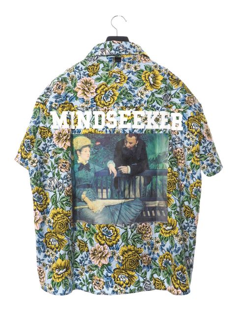 マネグラフィック フラワープリント 半袖 シャツ MANE Flower Short Sleeve Shirt SKYBLUE
