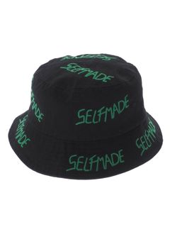 総ロゴ刺繍 バケットハット ICONIC BUCKET HAT - BLACK × GREEN