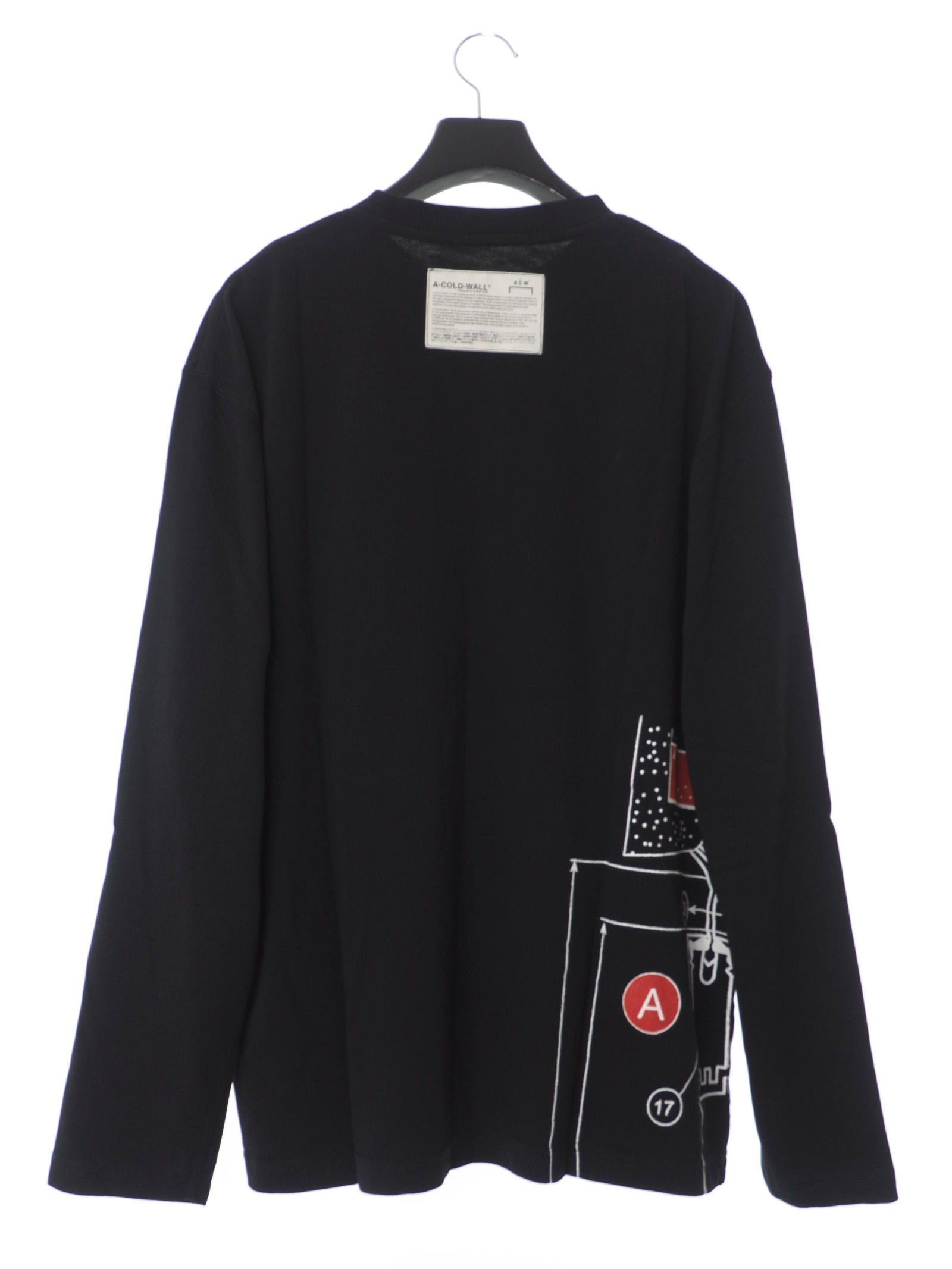 メカニカルプリント 長袖 Tシャツ BLUEPRINT LONG SLEEVE T-SHIRT BLACK