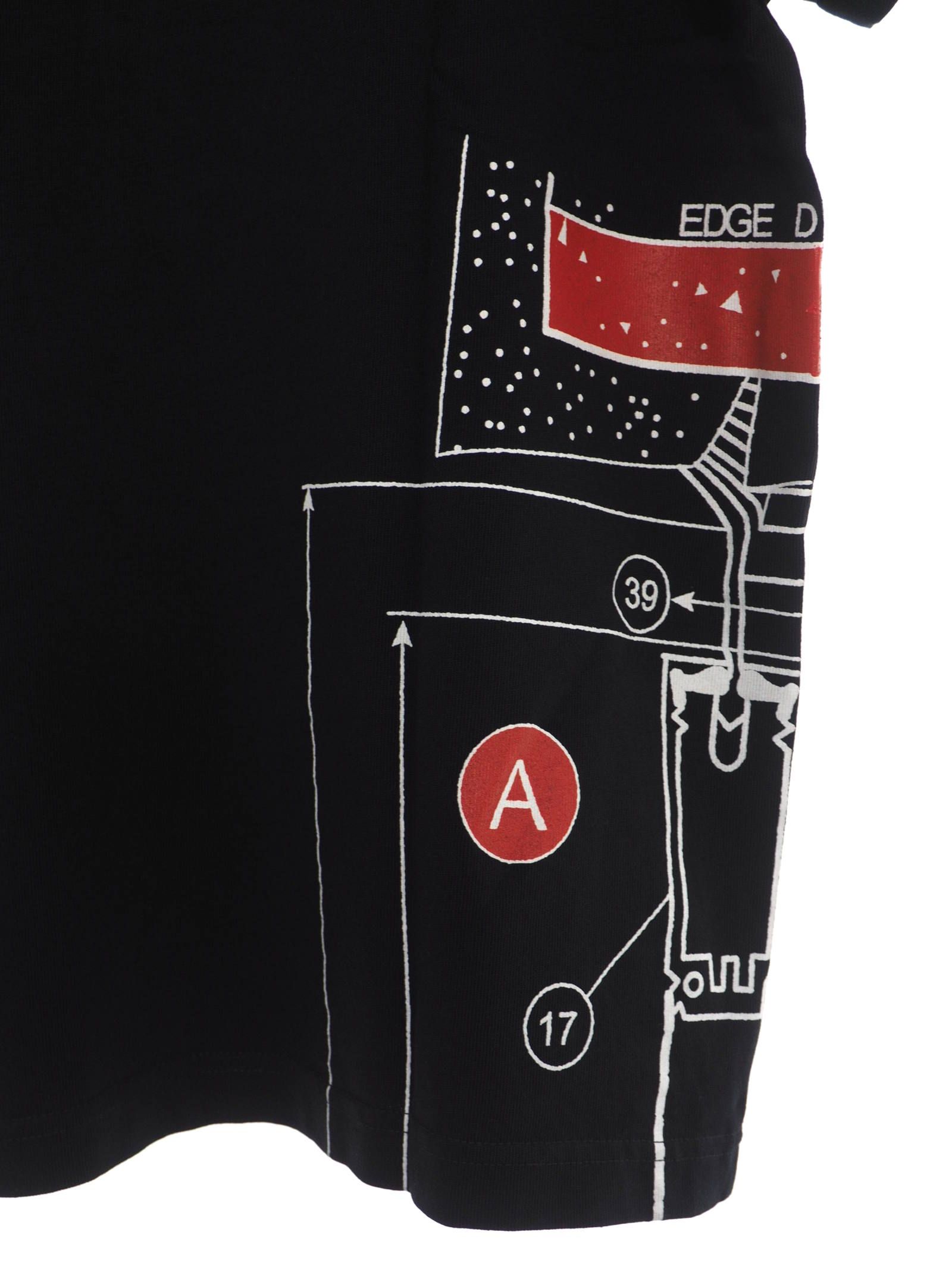 メカニカルプリント 半袖 Tシャツ BLUEPRINT T-SHIRT BLACK