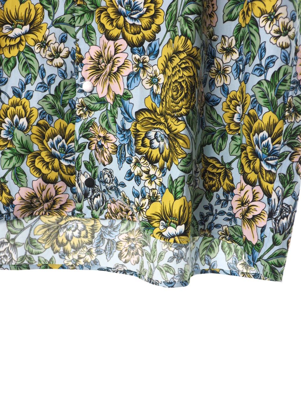マネグラフィック フラワープリント 半袖 シャツ MANE Flower Short Sleeve Shirt SKYBLUE