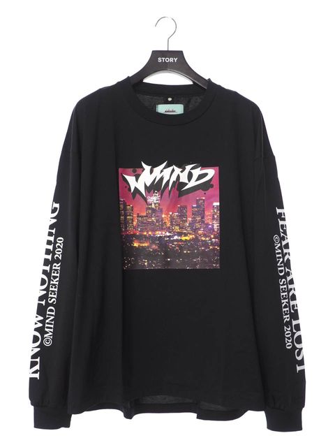 シティグラフィック 長袖 Tシャツ M City Graffiti Long Sleeve Tee BLACK