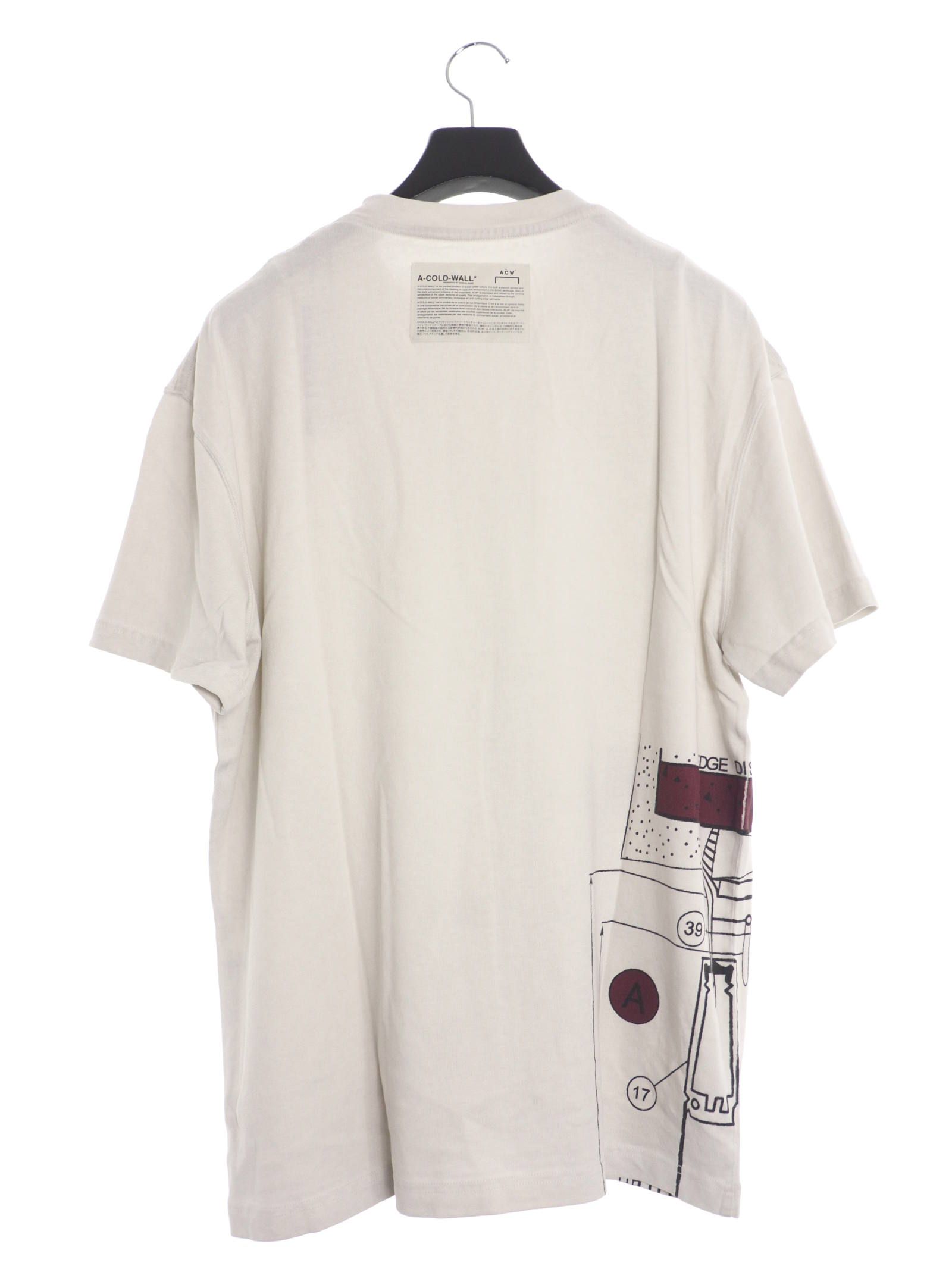 メカニカルプリント 半袖 Tシャツ BLUEPRINT T-SHIRT ALMOND MILK
