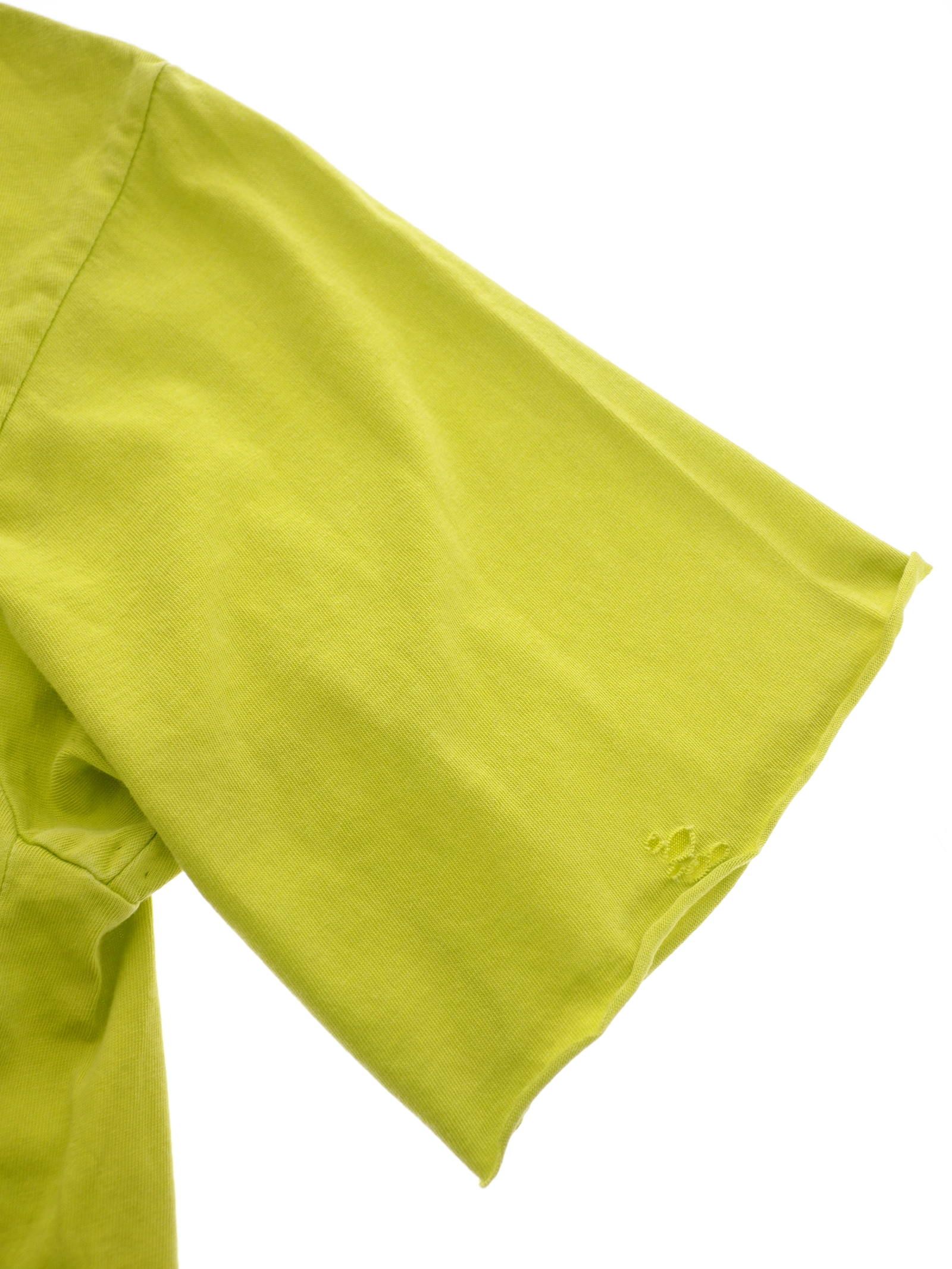 テキストプリント 半袖 Tシャツ カットソー ダメージ加工 VIRTUAL VOODOO SHORT SLEEVE T-SHIRT CHARTREUSE
