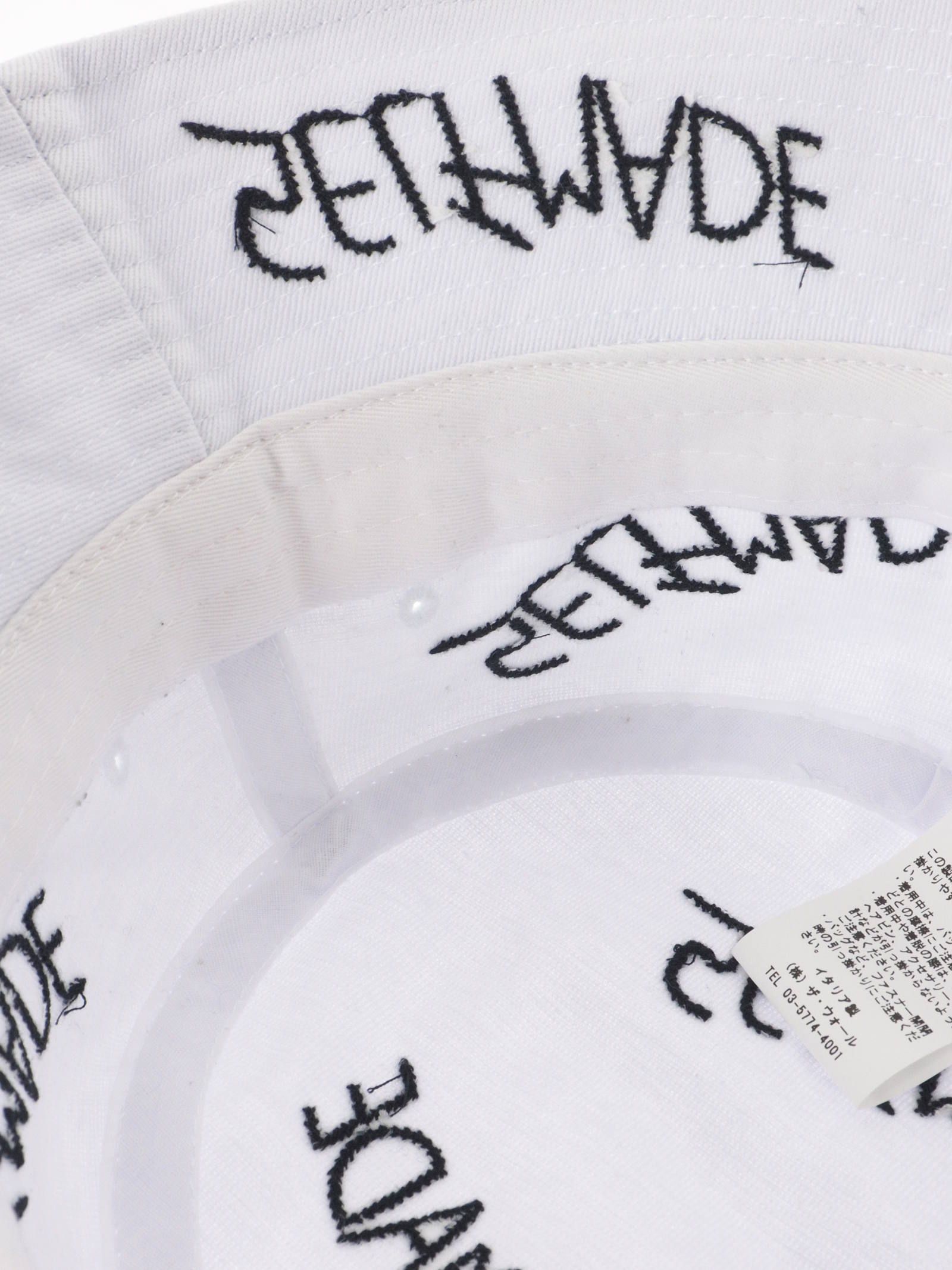 総ロゴ刺繍 バケットハット / ICONIC BUCKET HAT / ホワイト × ブラック