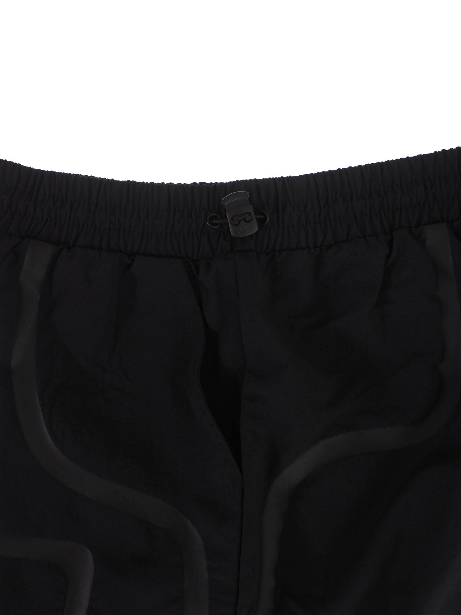 テーププリント ハーフ トラックショーツ BRACKET TAPED TRACK SHORTS BLACK