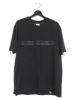 クリスタルスタッズ 半袖 Tシャツ カットソー ダメージ加工 LUCID DREAMS CRYSTAL SHORT SLEEVE T-SHIRT GRAY