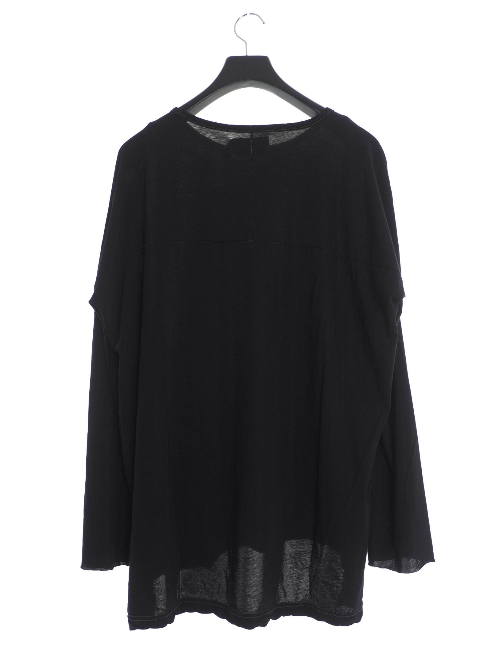 ルーズシルエット カットオフ ドルマンカットソー / DOLMAN L/S / ブラック